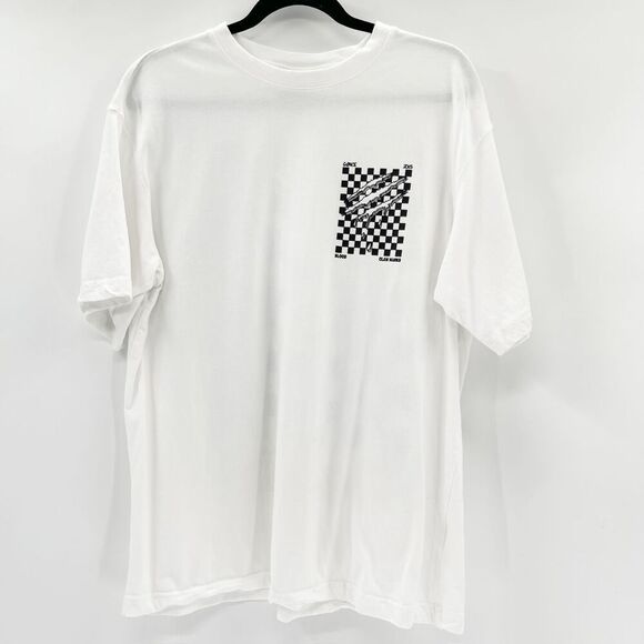 Sua Moment Graphic Tee Men Size L White Black Scratch Checkered Blood Claw Marks - Picture 2 of 3